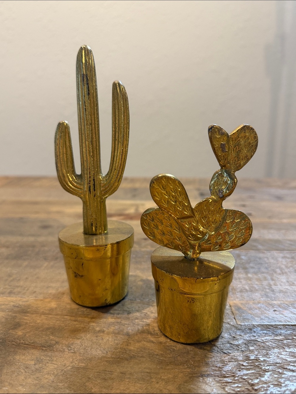 West Elm brass cactus figurine set - retired